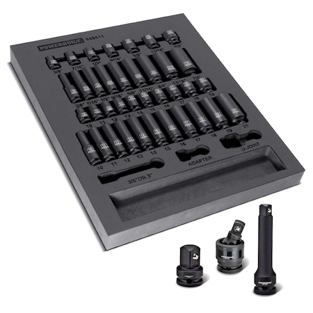 Powerbuilt 40Pc 3/8" Drive Master Impact Socket Set 949011